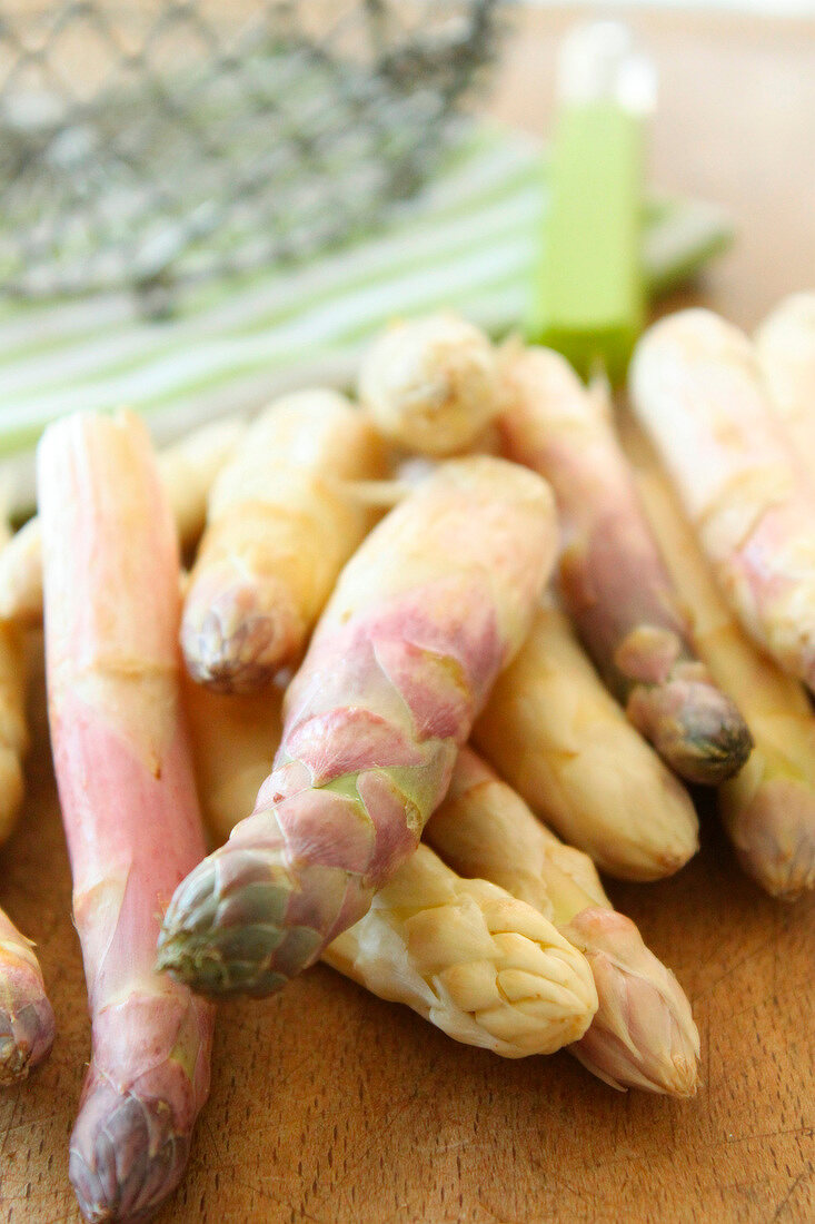 Tops of white asparagus