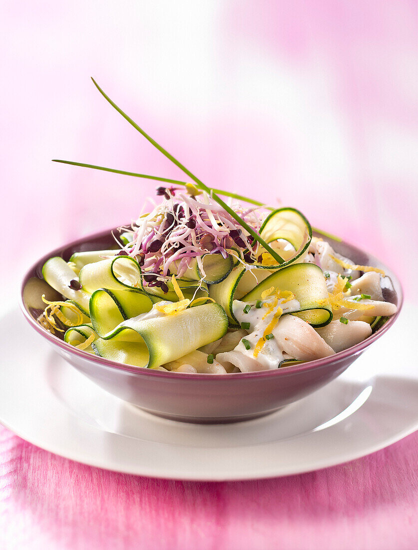 Zucchini and skate salad