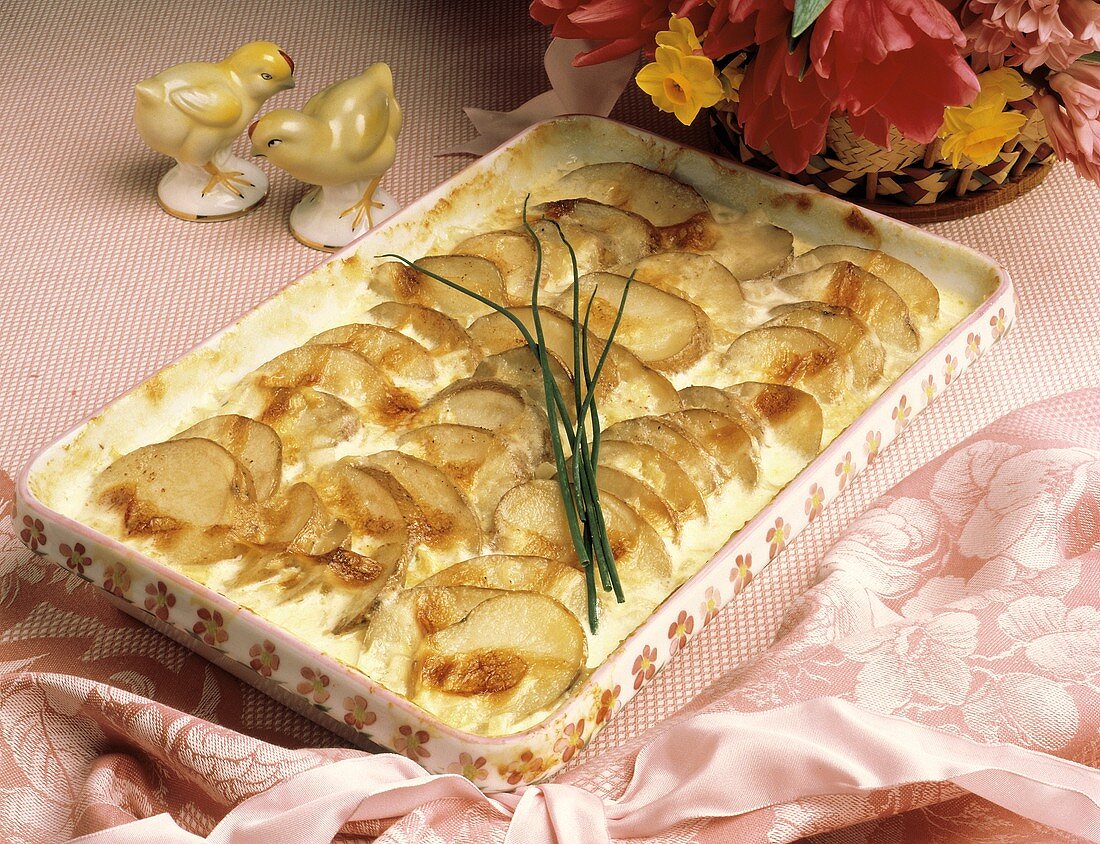 A Pan of Scalloped Potatoes