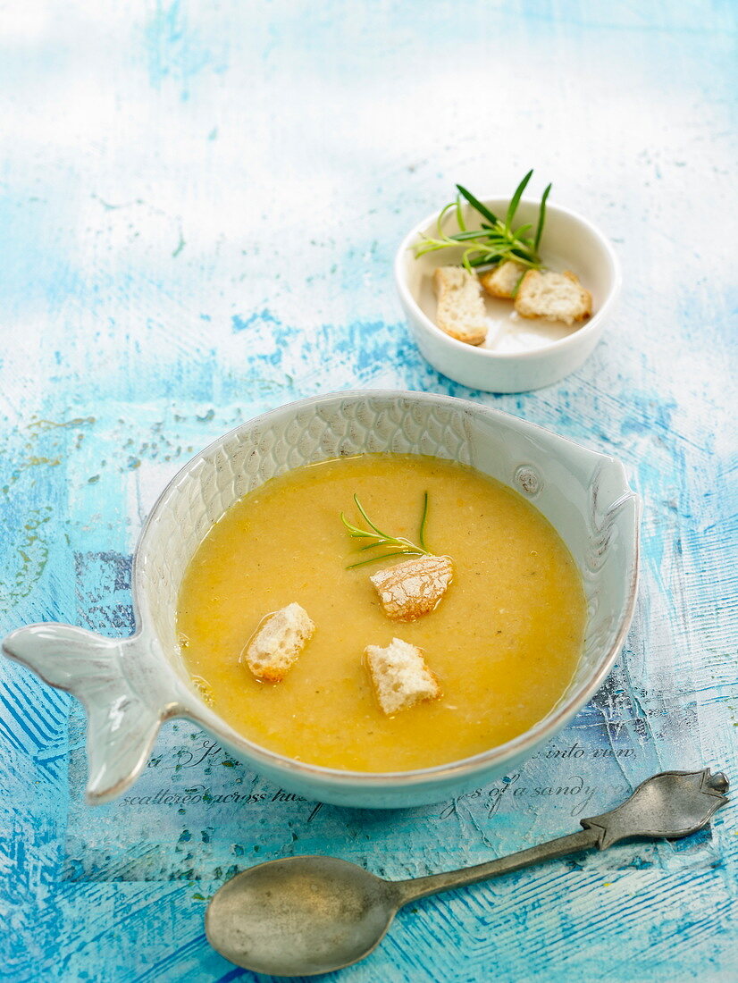 Fish soup with croutons