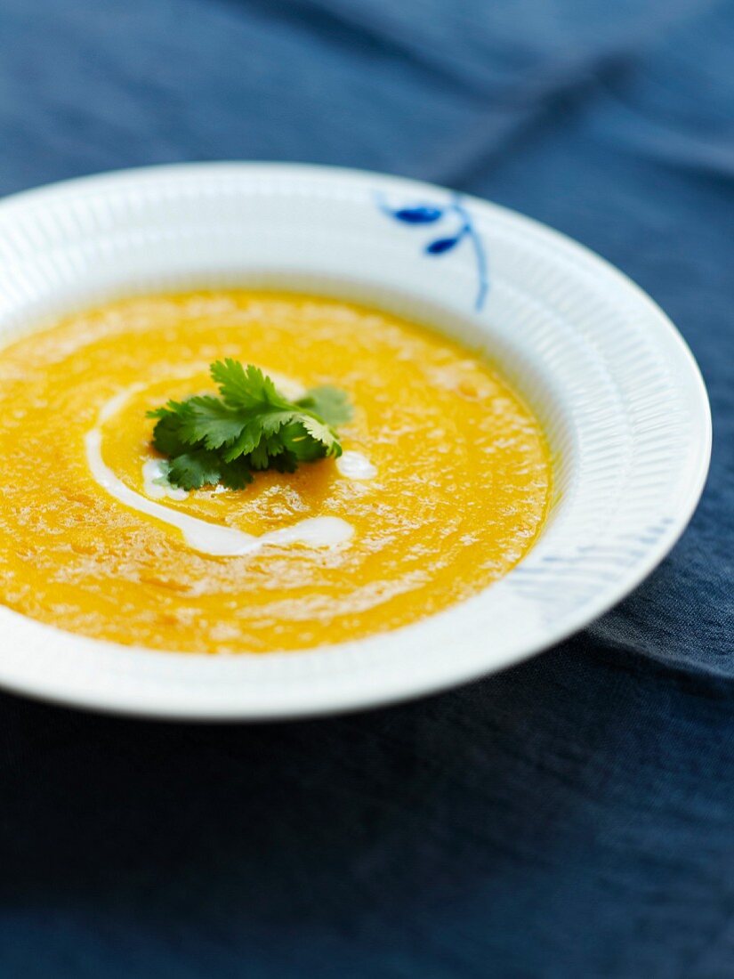 Carrot,coconut milk and ginger soup