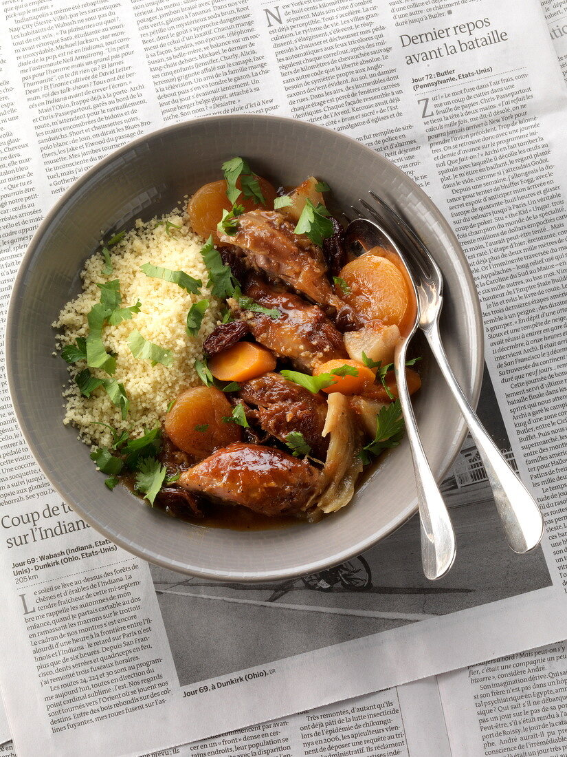 Lamb Tajine with dried fruit and winter vegetables