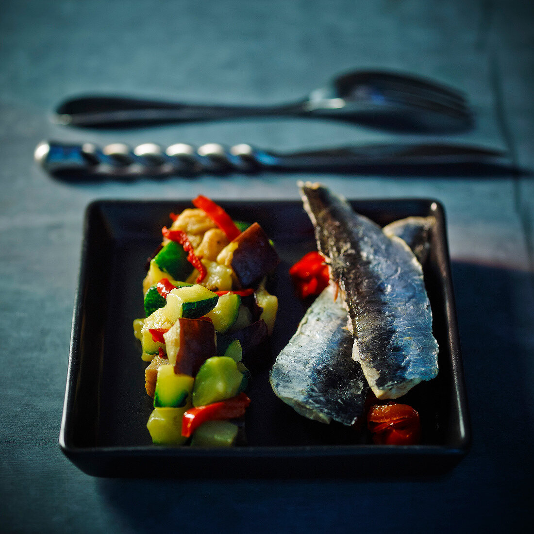 Sardines with southern vegetables