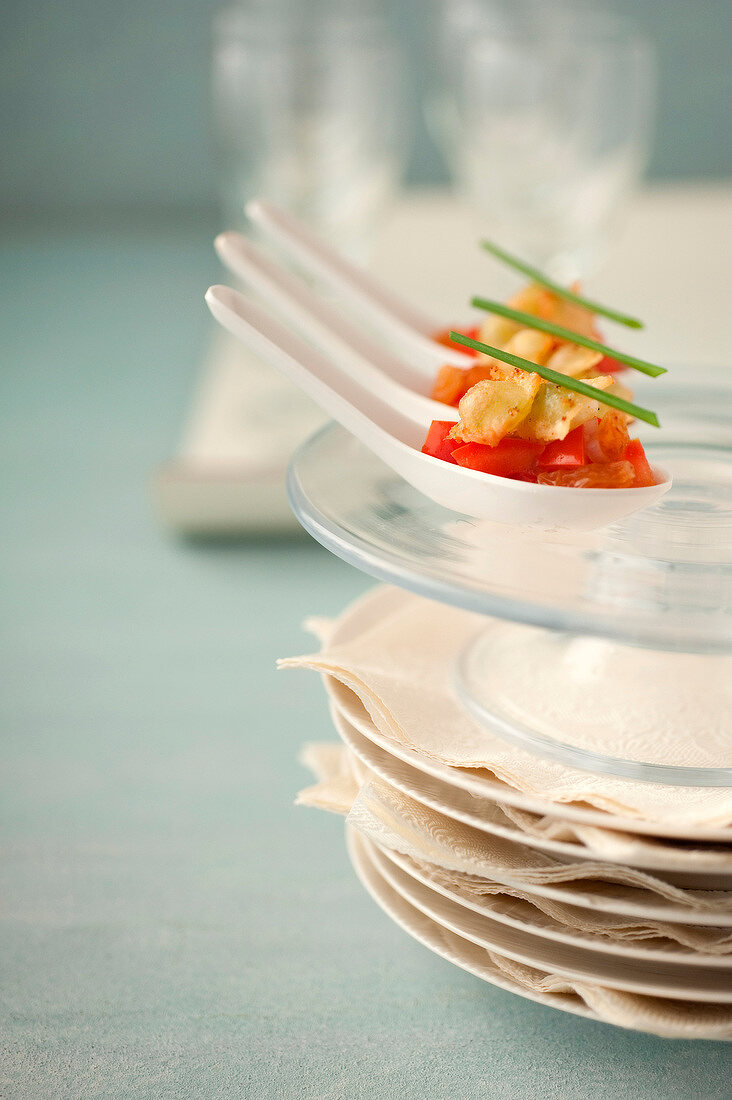 Tomato, raisin and spinach-ricotta crisp ravioli appetizers