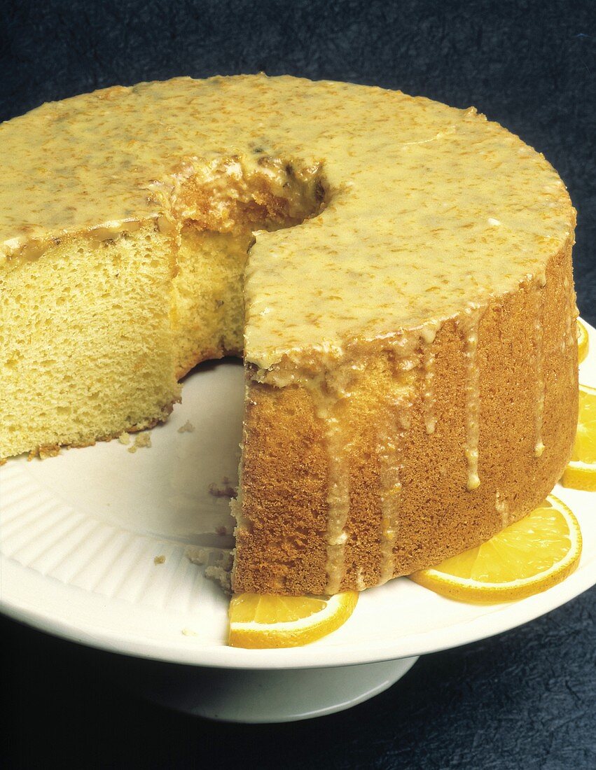 Orange Sponge Cake with Glaze