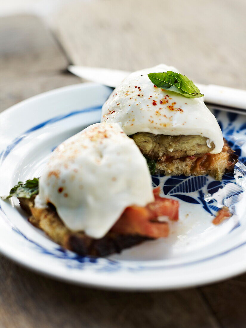 Grilled eggplant and Stracchino Bruschetta