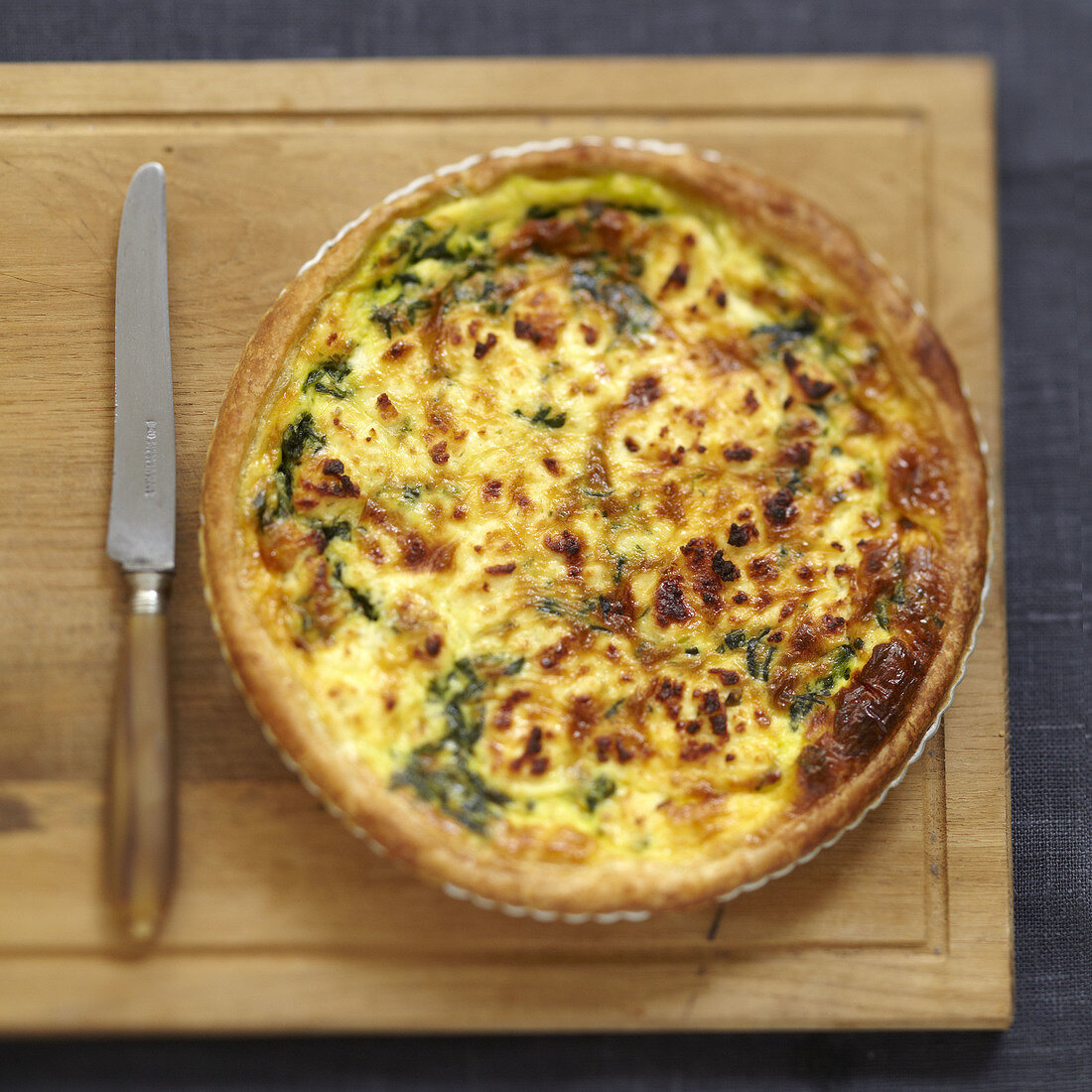 Boursin-spinach quiche