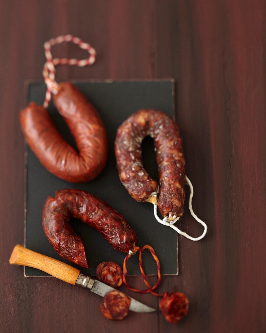 Still life with Chorizo sausages