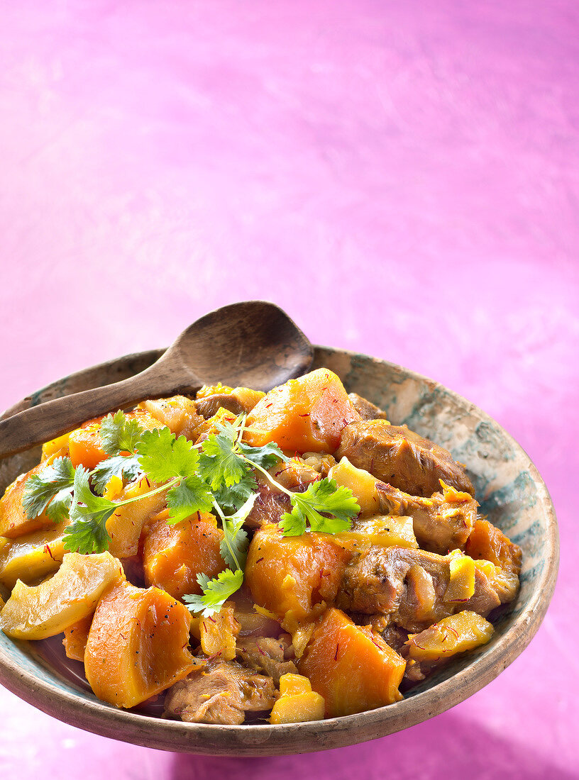 Veal, quince and pumpkin Tajine