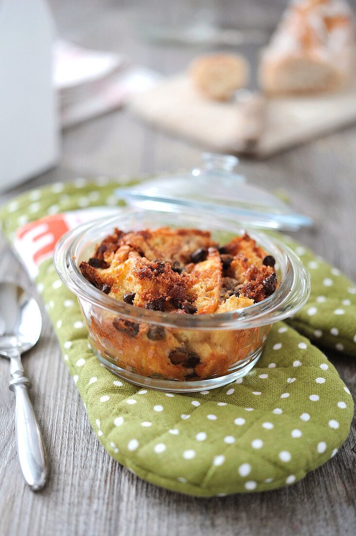 Individual oven-baked chocolate chip french toast