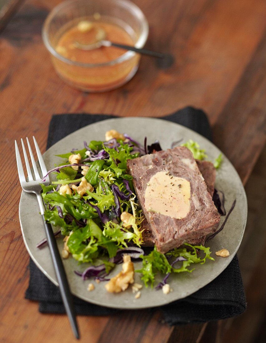 Oxtail and foie gras terrine