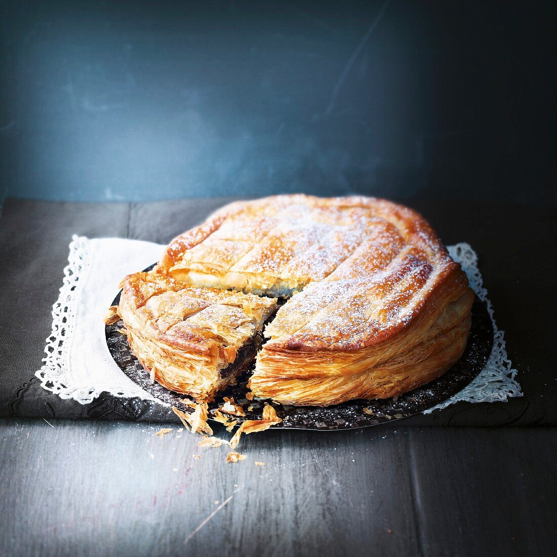 Galette des rois (Dreikönigskuchen) mit Schokolade