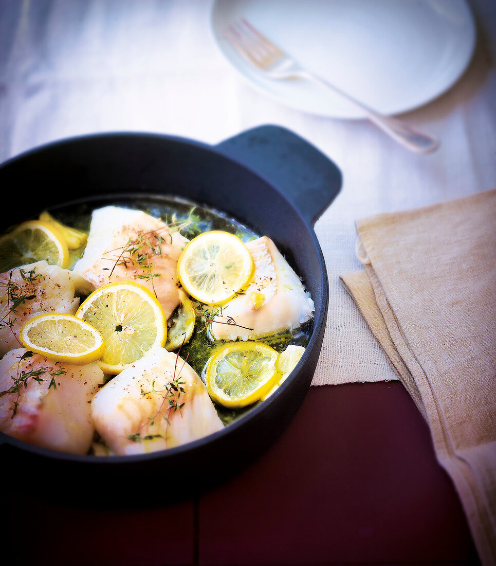 Fish casserole with thyme and lemon