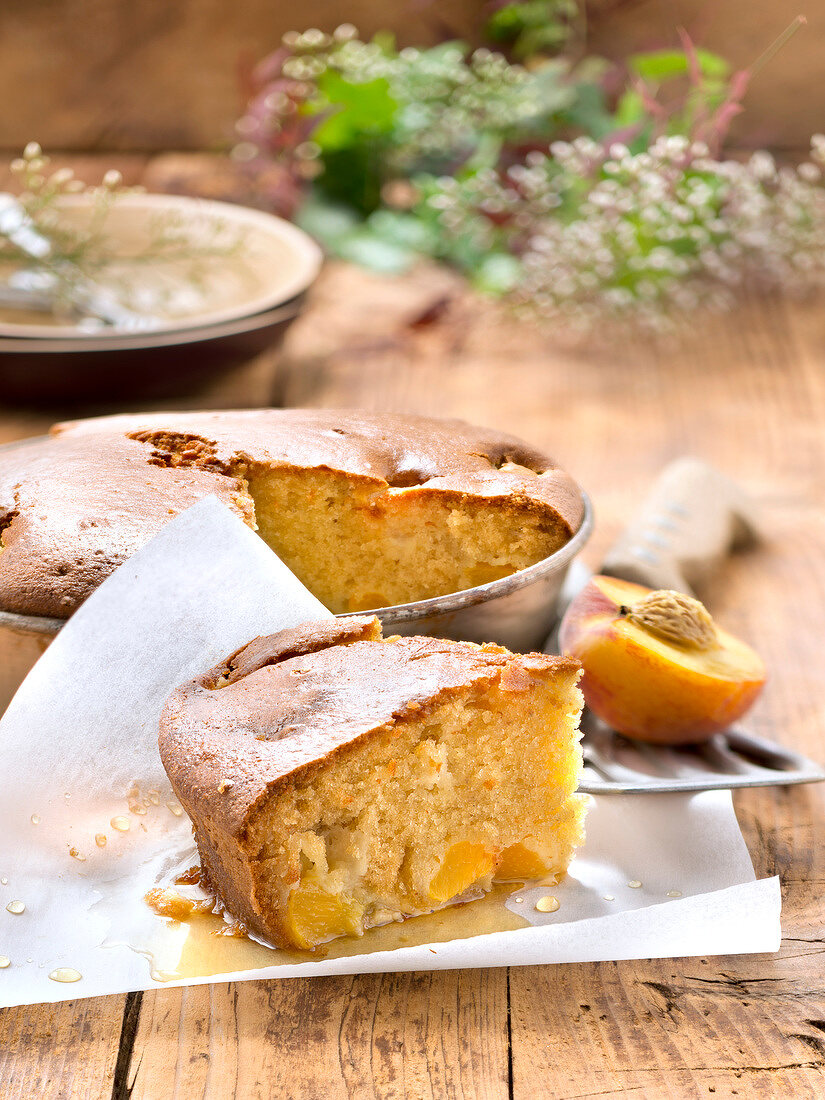 Moist peach cake