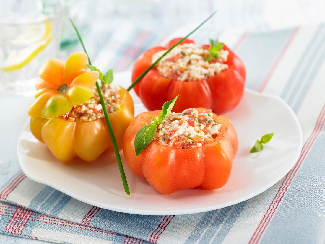 Gefüllte Tomaten mit Frischkäse