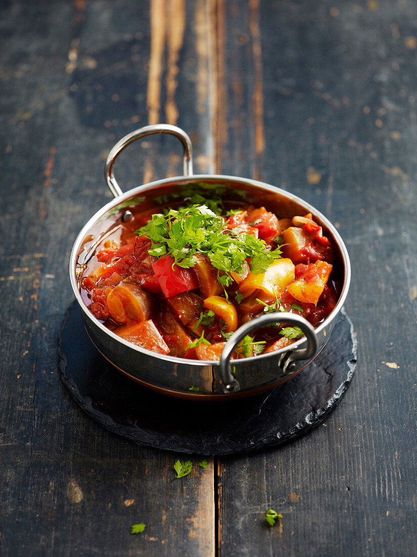 Spicy pepper and eggplant stew