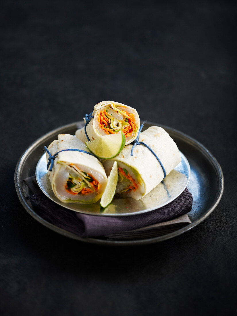 Wrap mit Fisch-Ceviche und Karotten