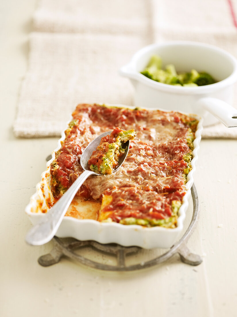 Broccoli and blue cheese lasagnes