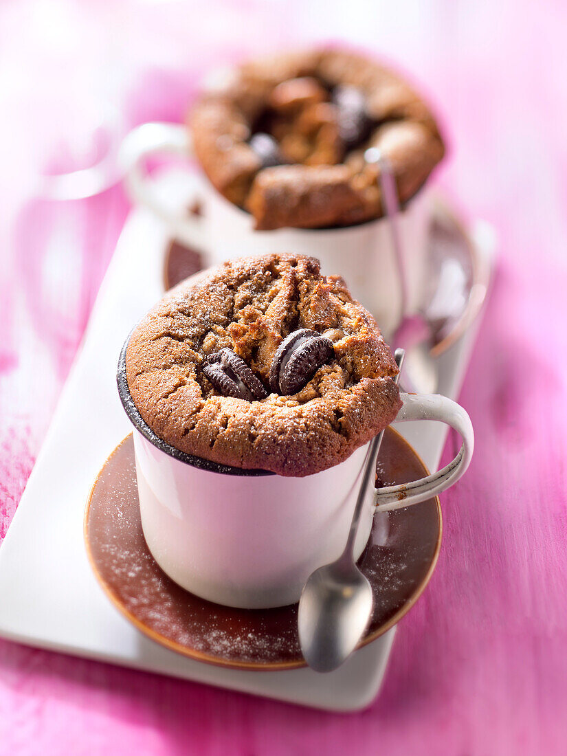 Coffee and mini Oreo biscuit runny puddings