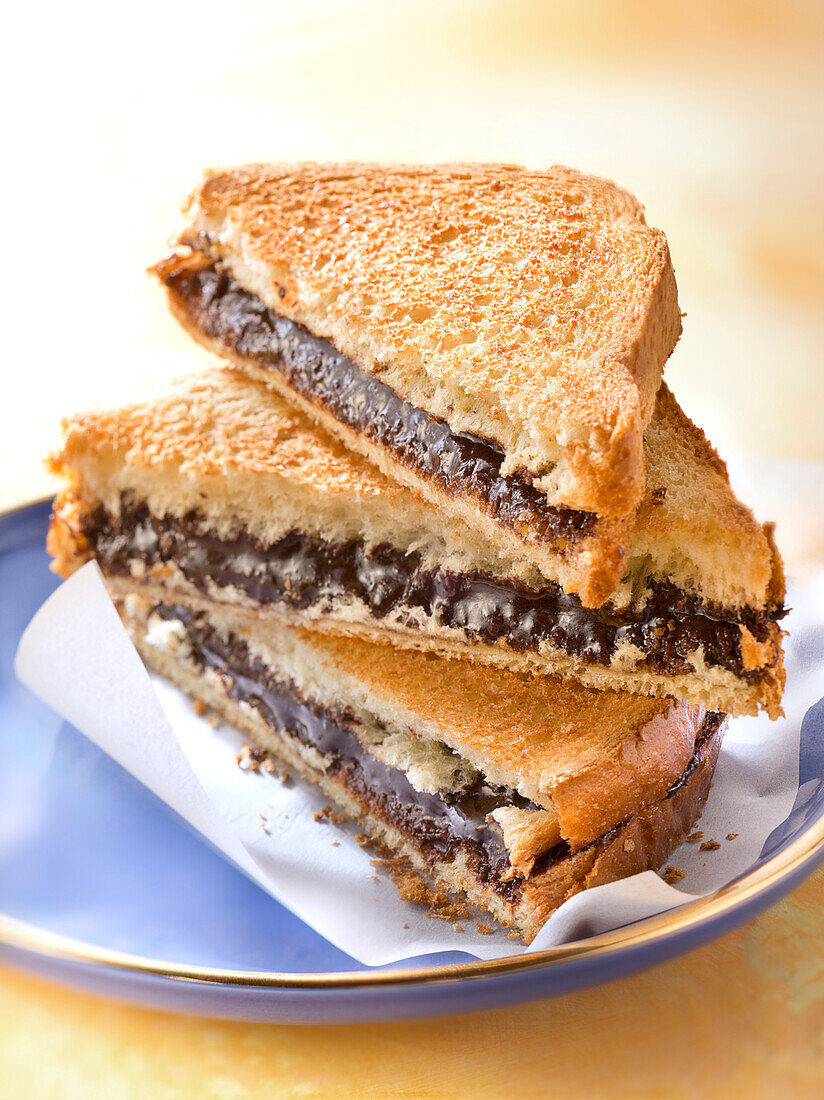 Oreo spread brioche sandwiches