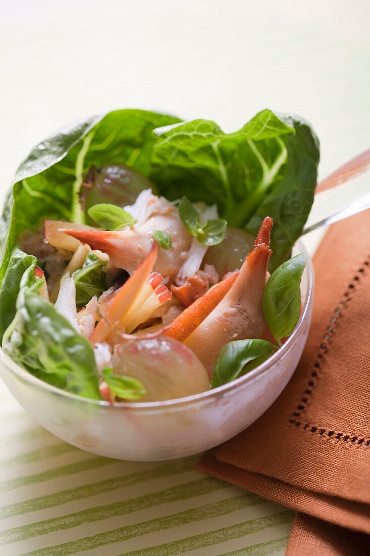 Taschenkrebs-Salat mit Stachelbeeren