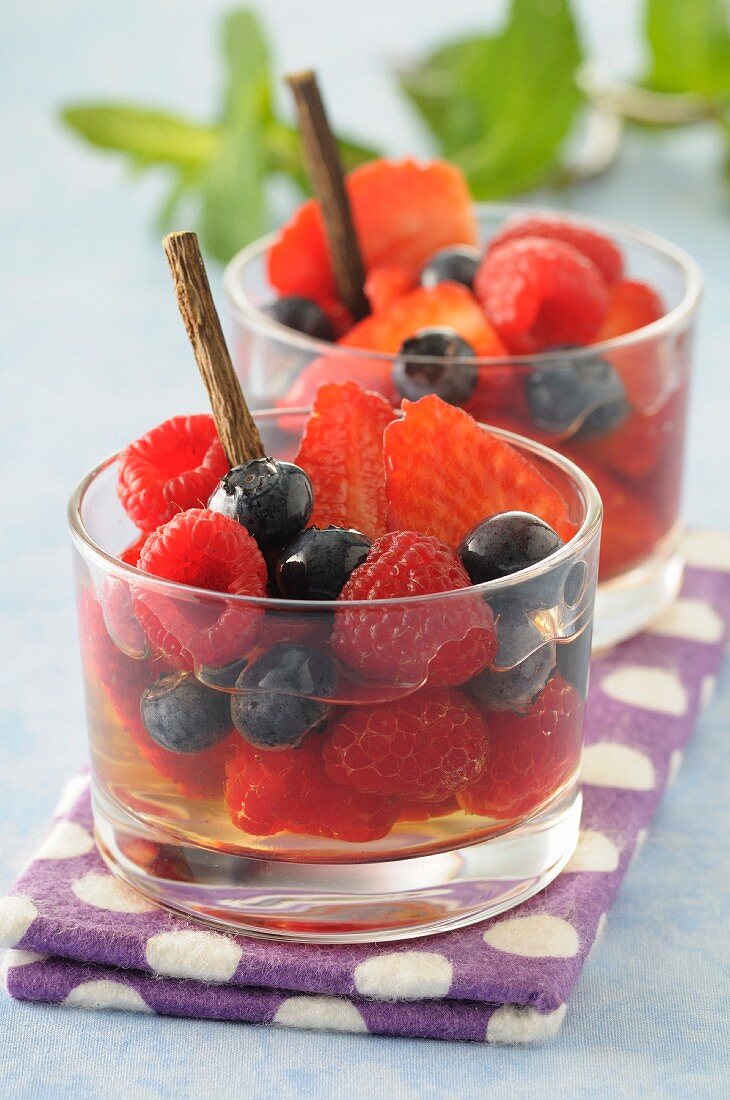 Summer fruit and licorice salad