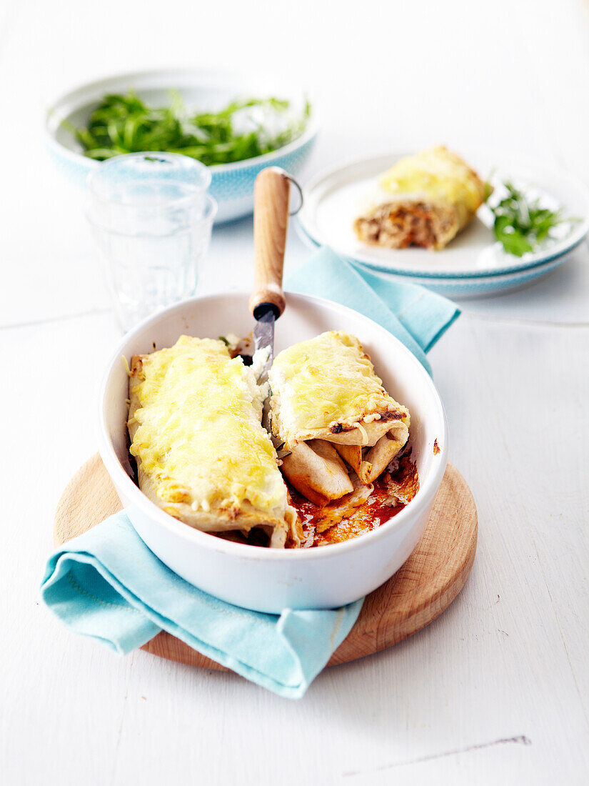 Burritos mit Käse überbacken