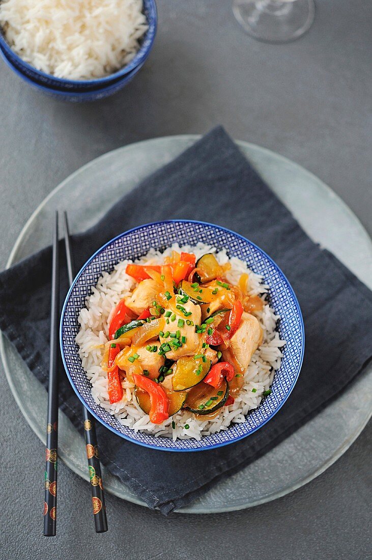 Chinese style chicken with rice
