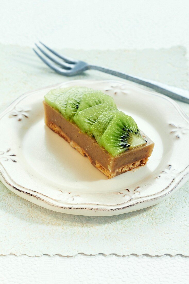 Portion of kiwi pudding