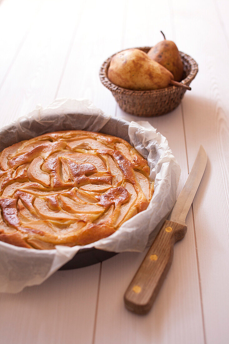 Pear and almond pie