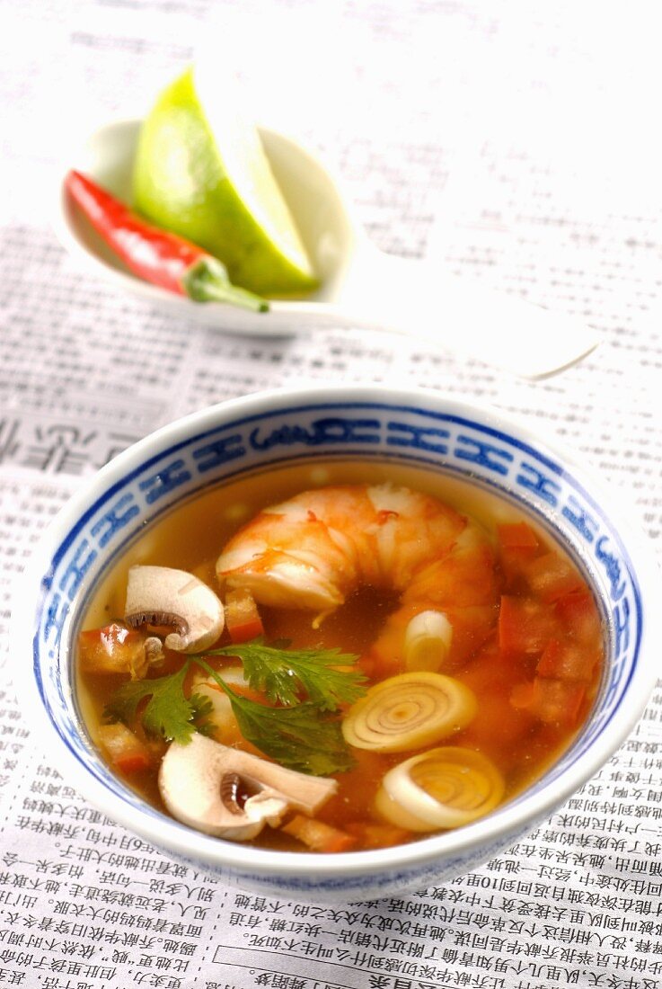 Shrimp and citronella soup