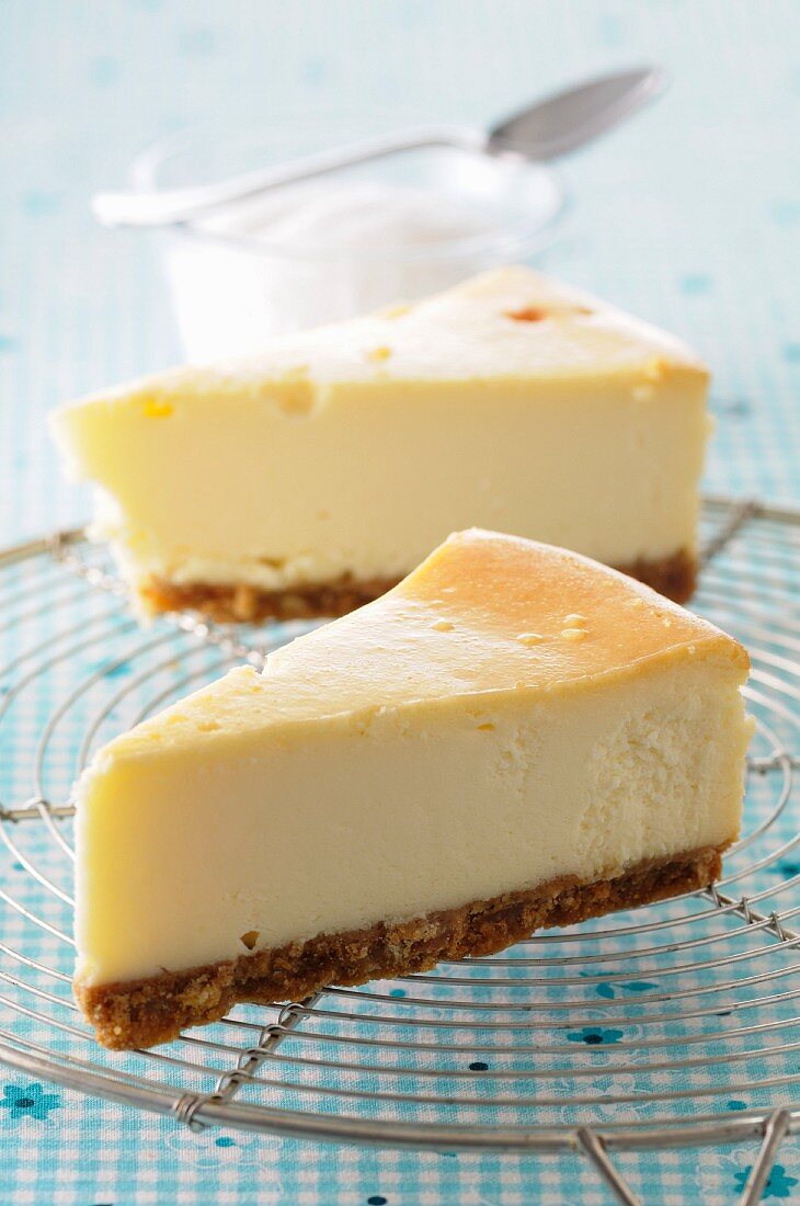 Slices of cheesecake