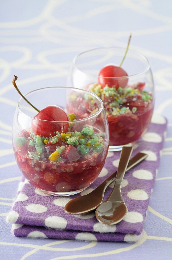 Cherry-pistachio desserts