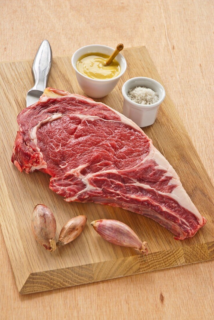 Raw beef chop