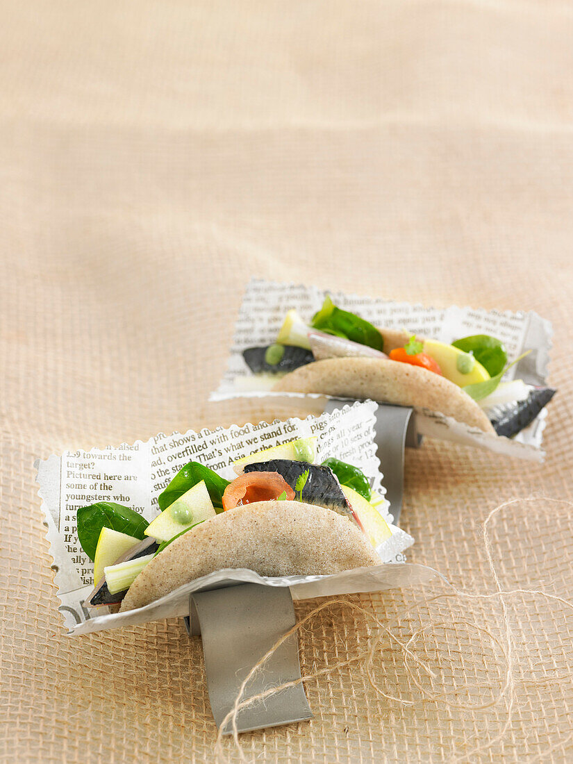 Buchweizen-Tacos mit Sardinen