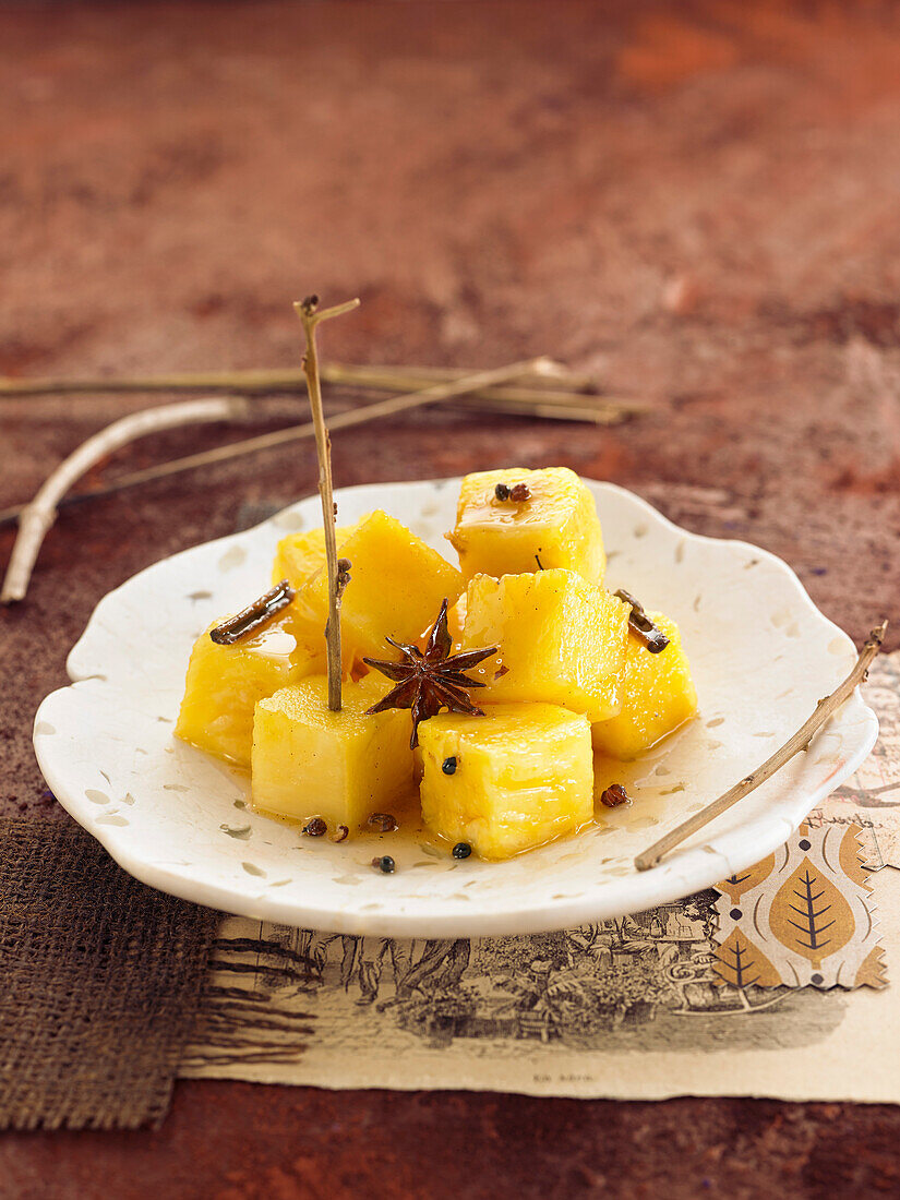 Pineapple with spices