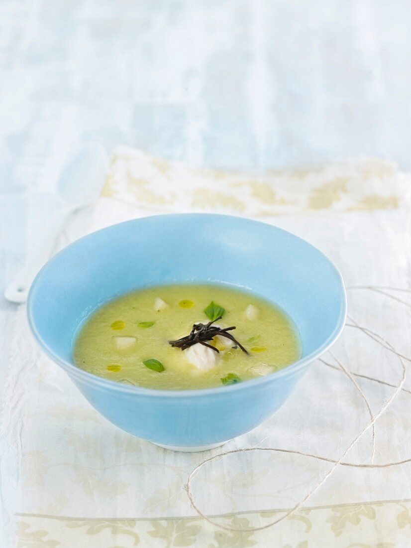 Melon and basil soup