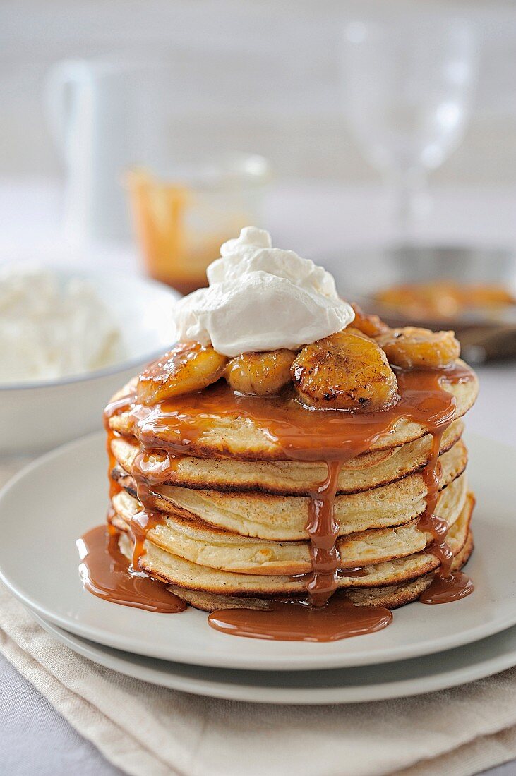 Banoffee-style pancakes