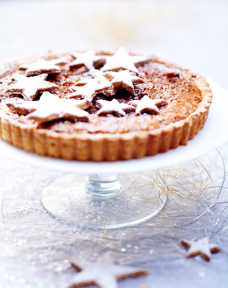 Walnut pie decorated with stars