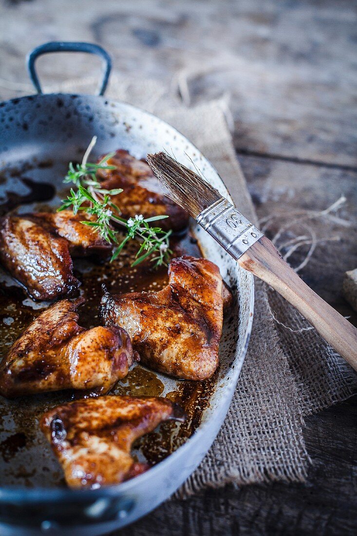 Glazed chicken wings