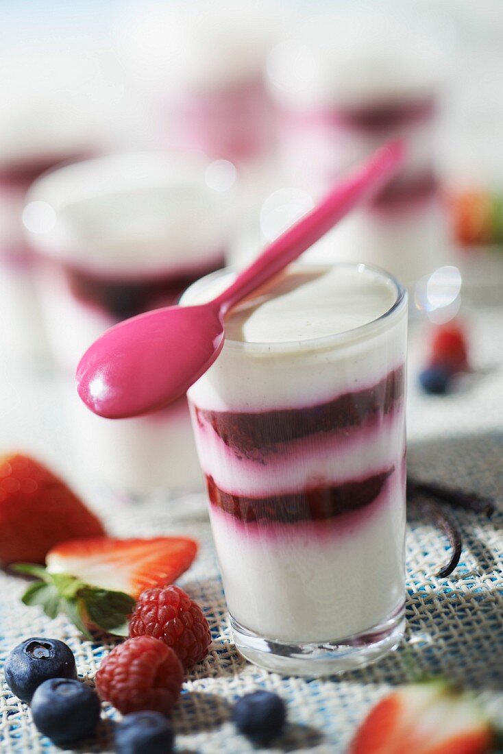 Summer fruit and vanilla panna cotta