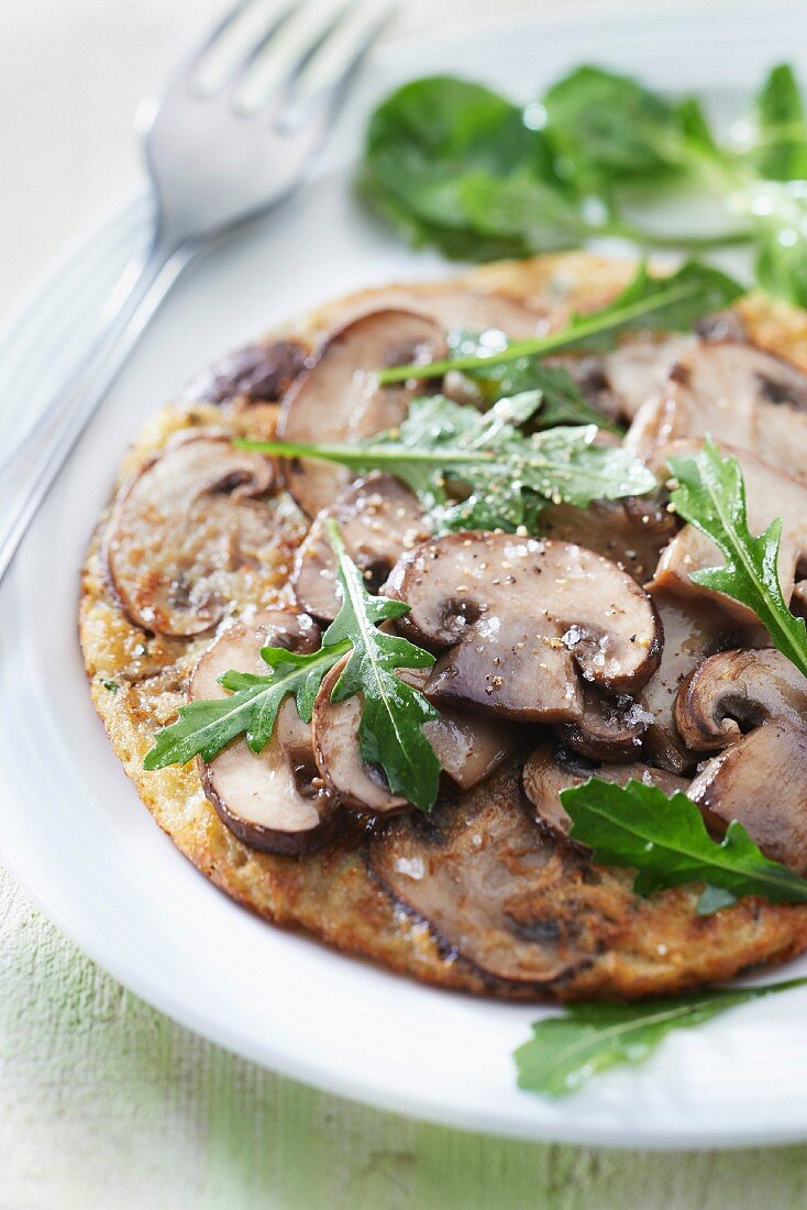 Dolwen potato,Roscoff onion and mushroom galette