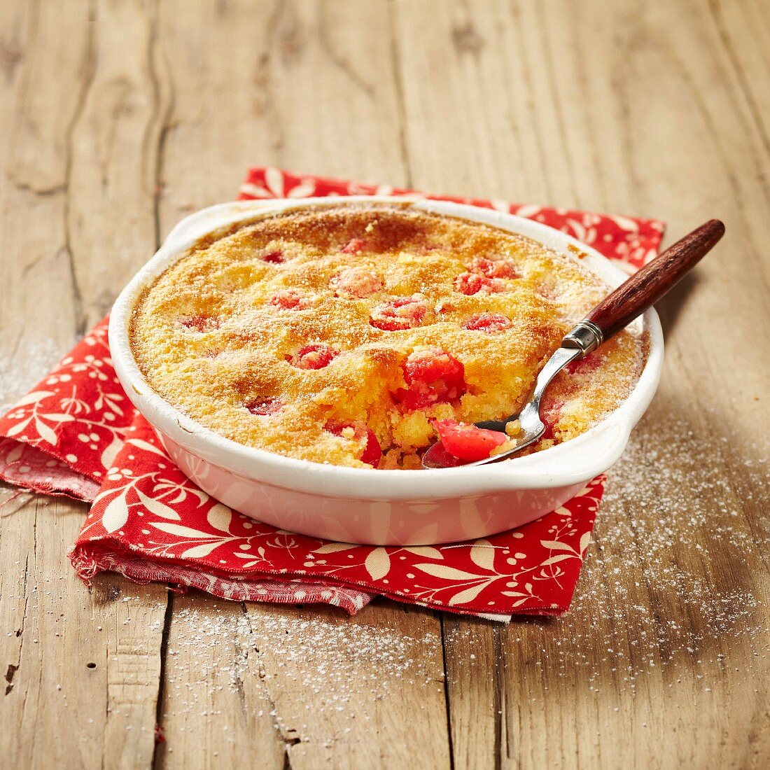 Cherry and almond pudding