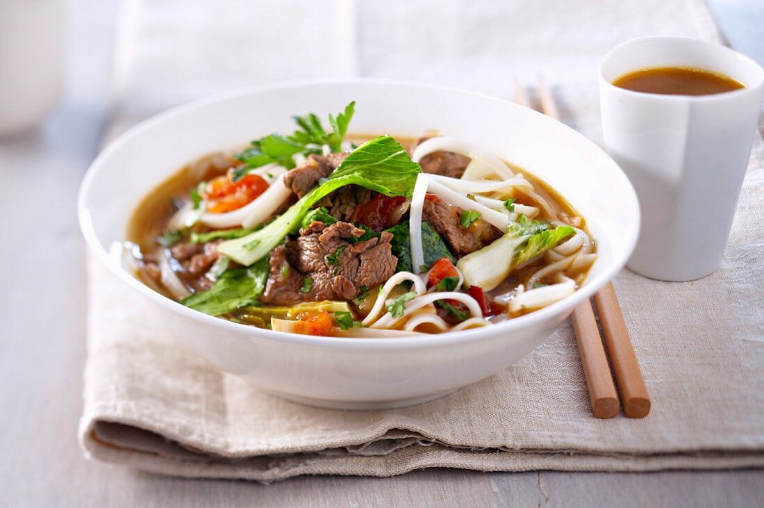 Tibetan lamb, noodle and vegetable soup