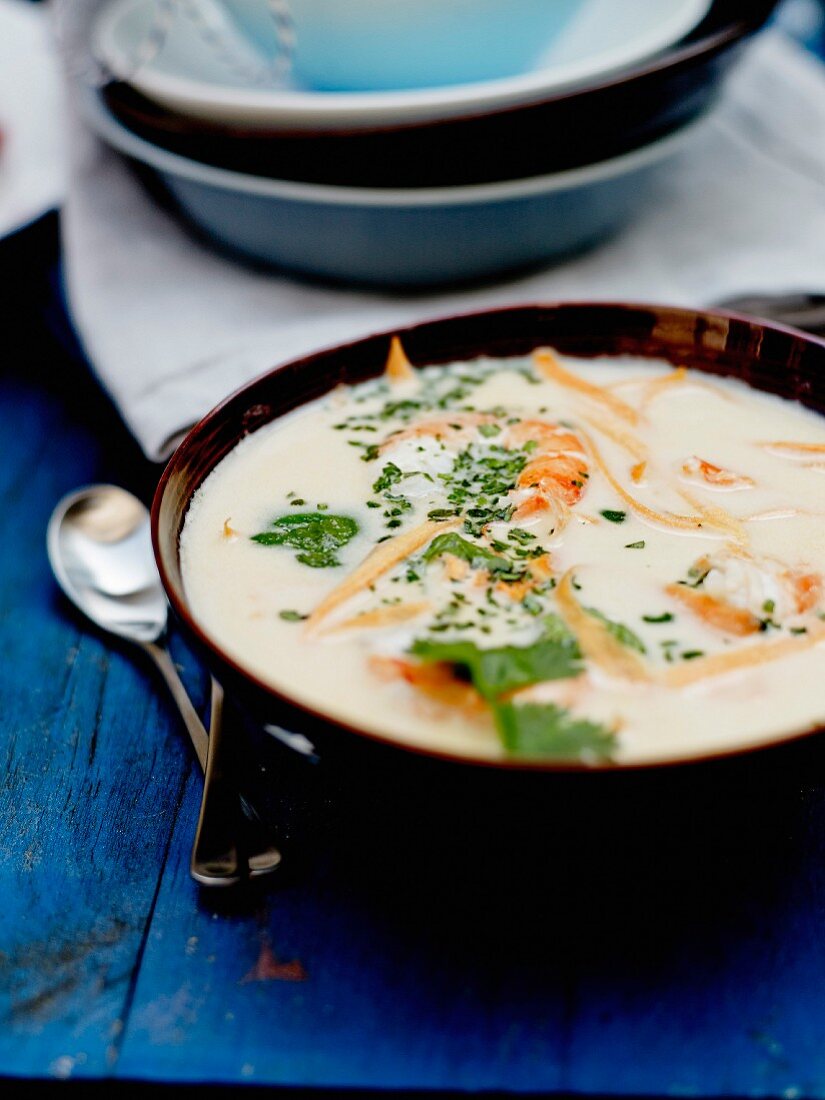 Shrimp and coconut milk soup