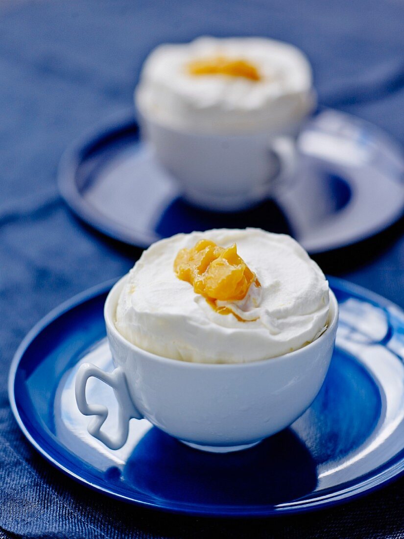 Vanilla-mango iced soufflé