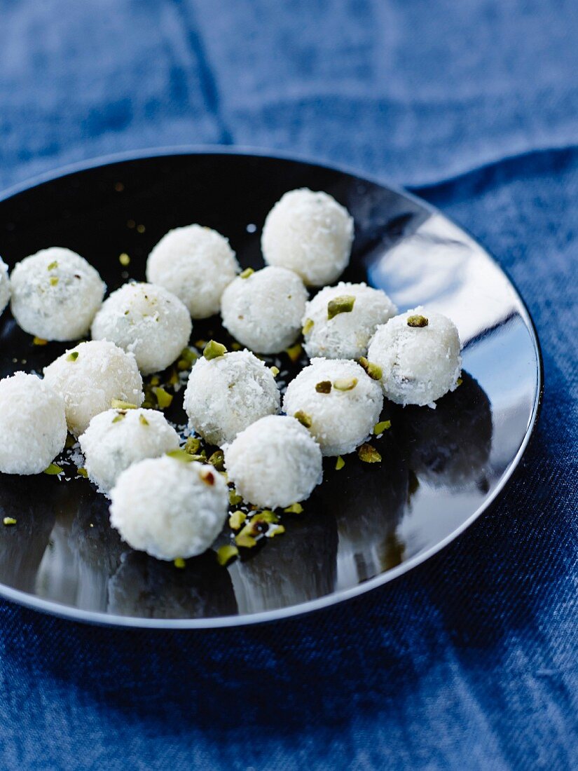 White pistachio chocolate truffles