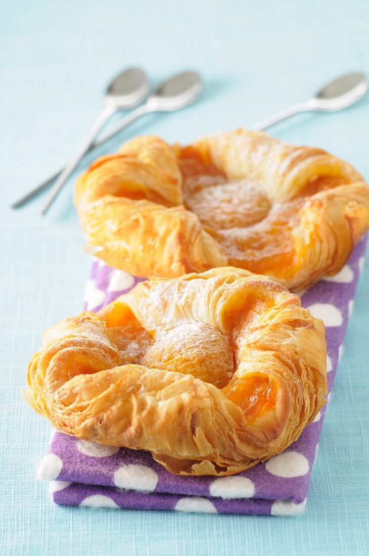 Danish pastries with apricots
