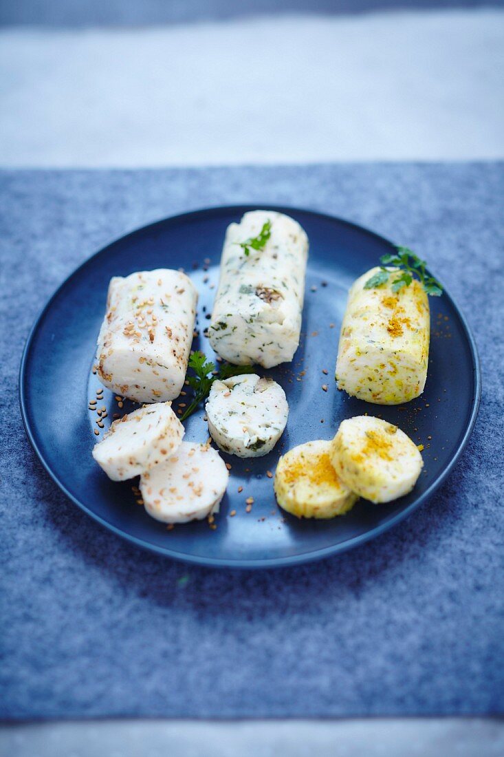 Three types of cream cheese rolls