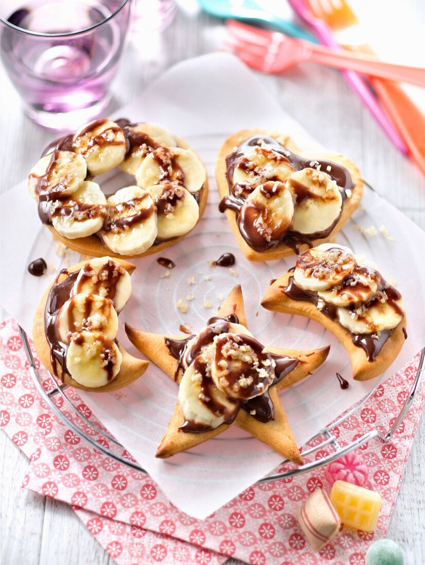 Süsse Minipizza mit Banane und Nutella